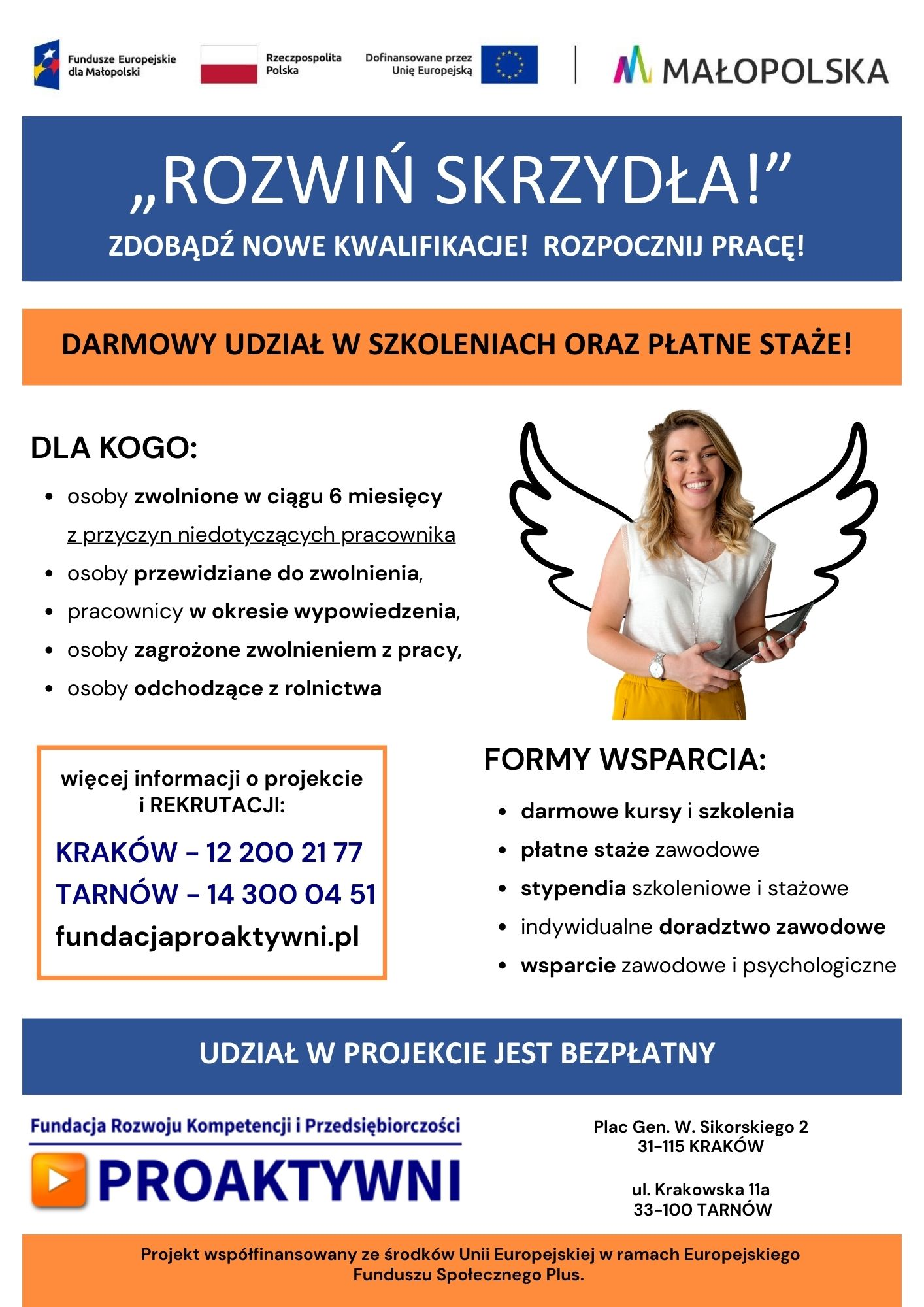 Zdjęcie artykułu Kolejny nabór do projektu pn. Rozwiń SKRZYDŁA!