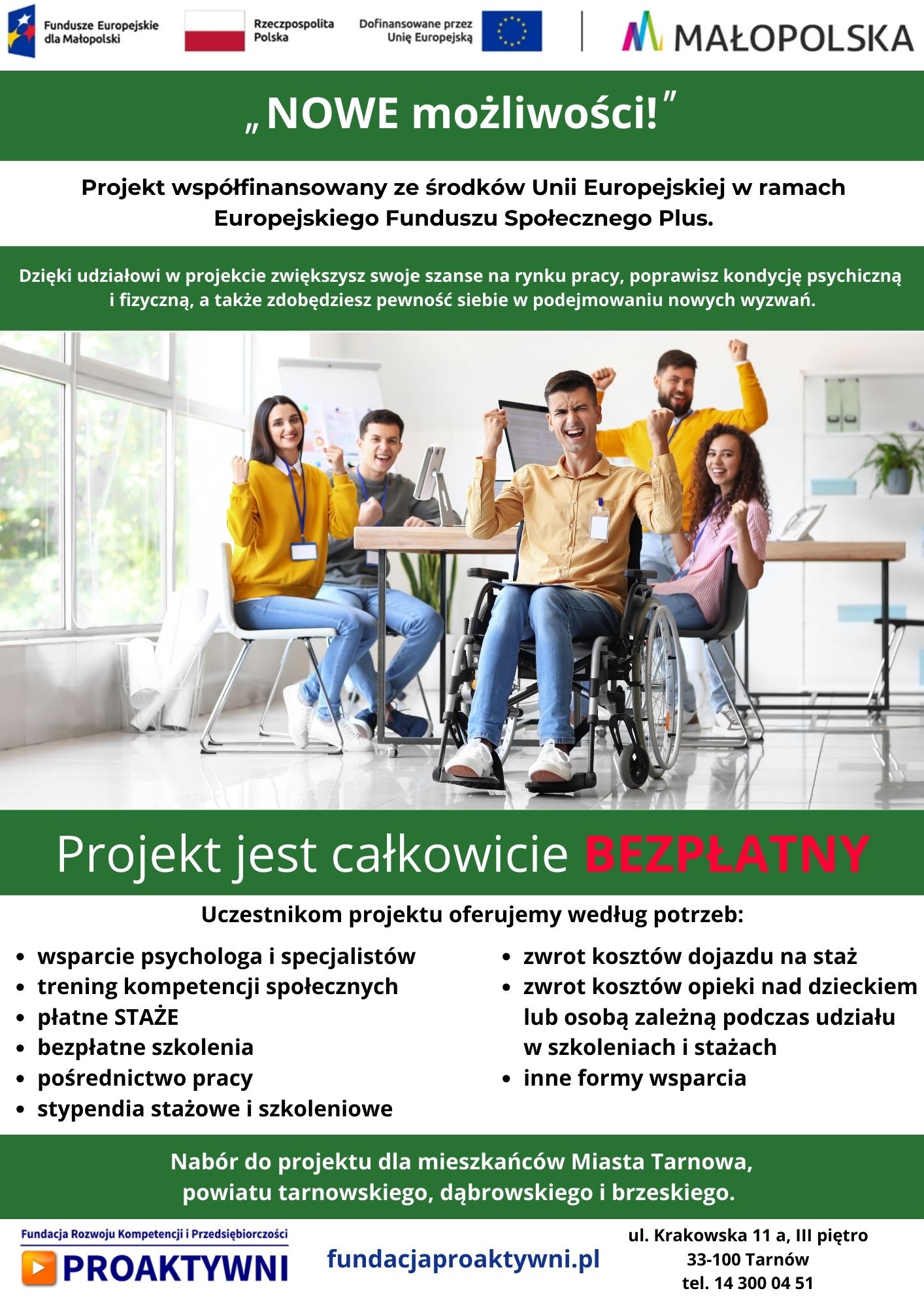 Zdjęcie artykułu Ruszył piąty nabór do projektu pn. NOWE możliwości!