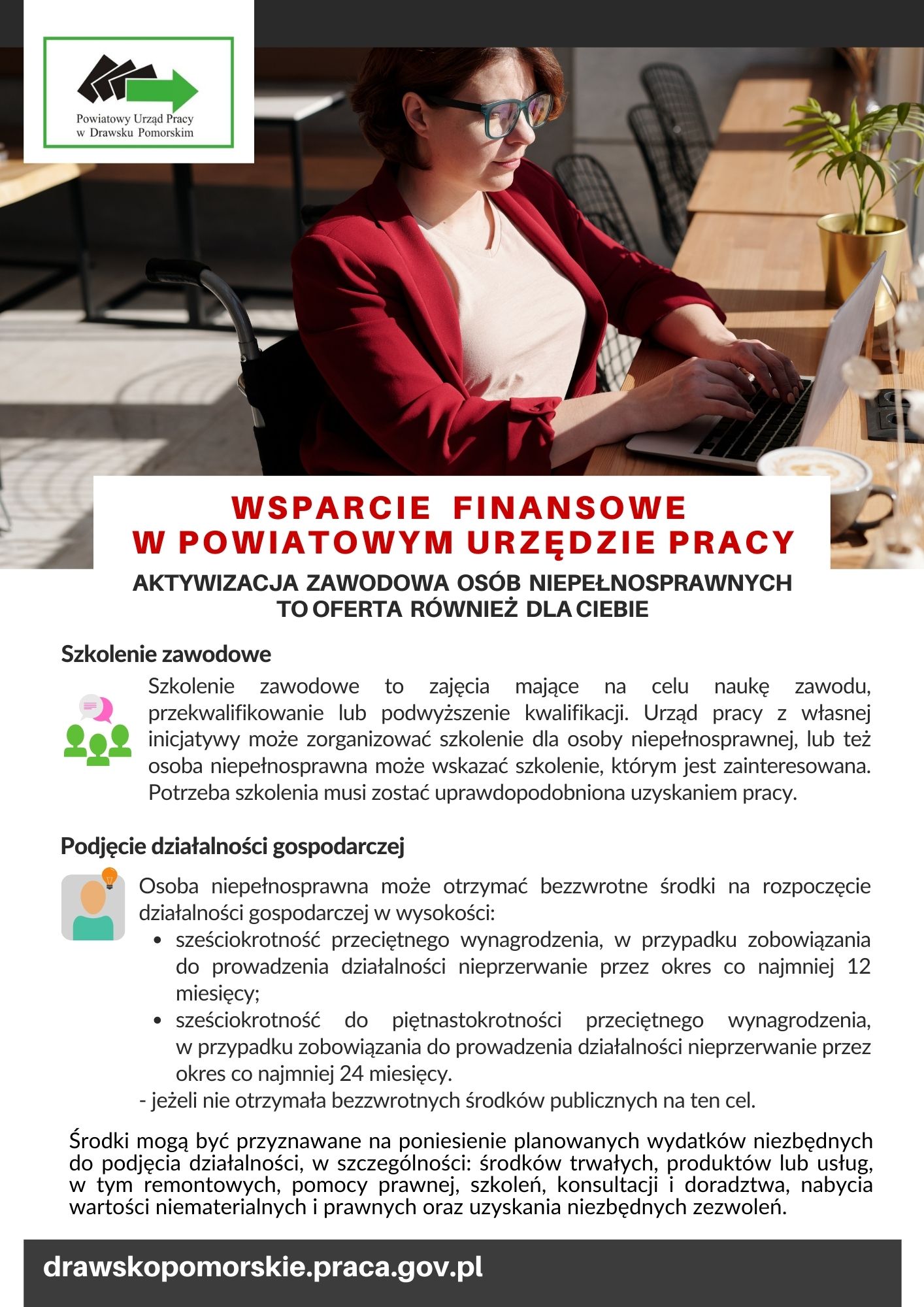 Oferta aktywizacji zawodowej osób niepełnosprawnych finansowana ze środków PFRON.