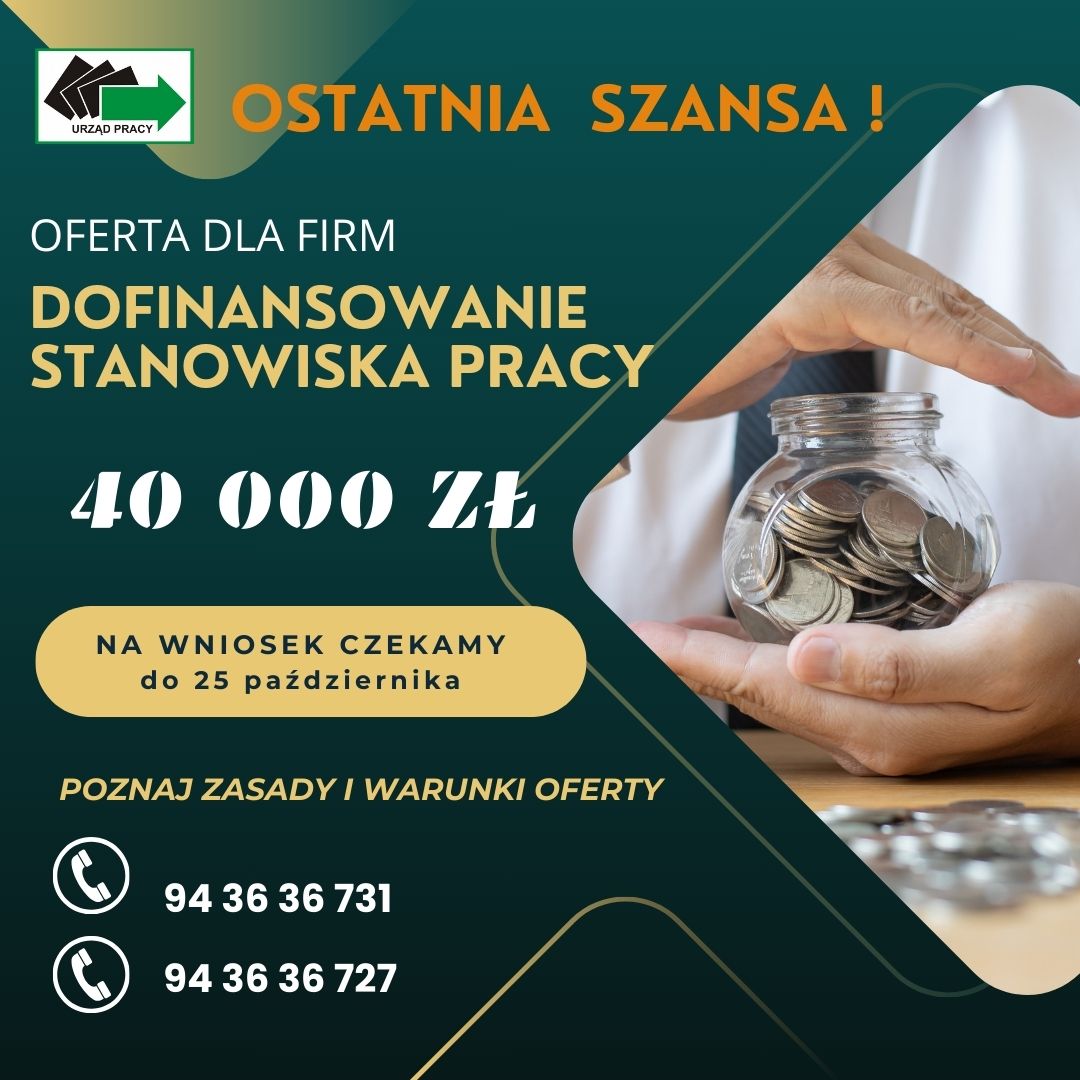 Refundacja kosztów wyposażenia lub doposażenia stanowiska pracy